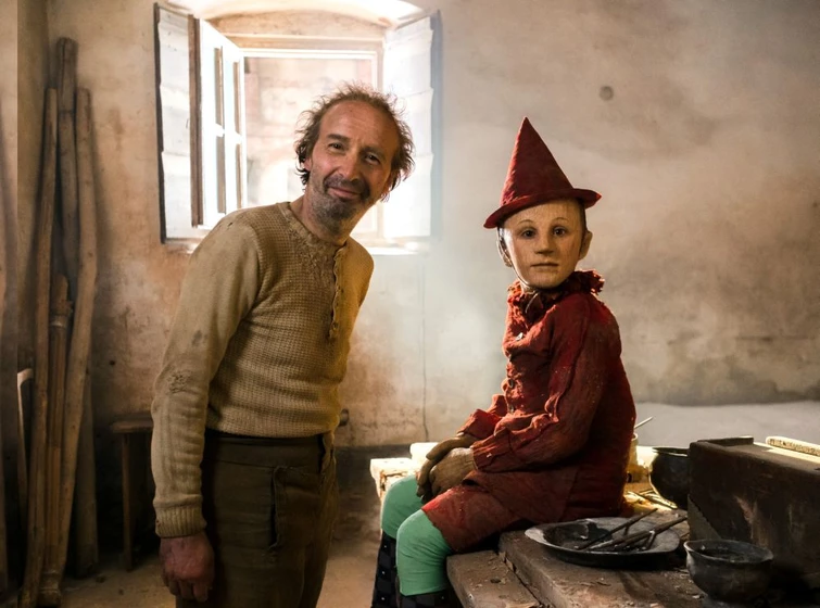 Roberto Benigni y Federico Ielapi en pinocho-2019