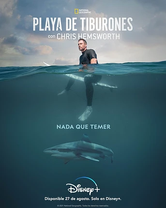 Poster de Playa de Tiburones con Chris Hemsworth