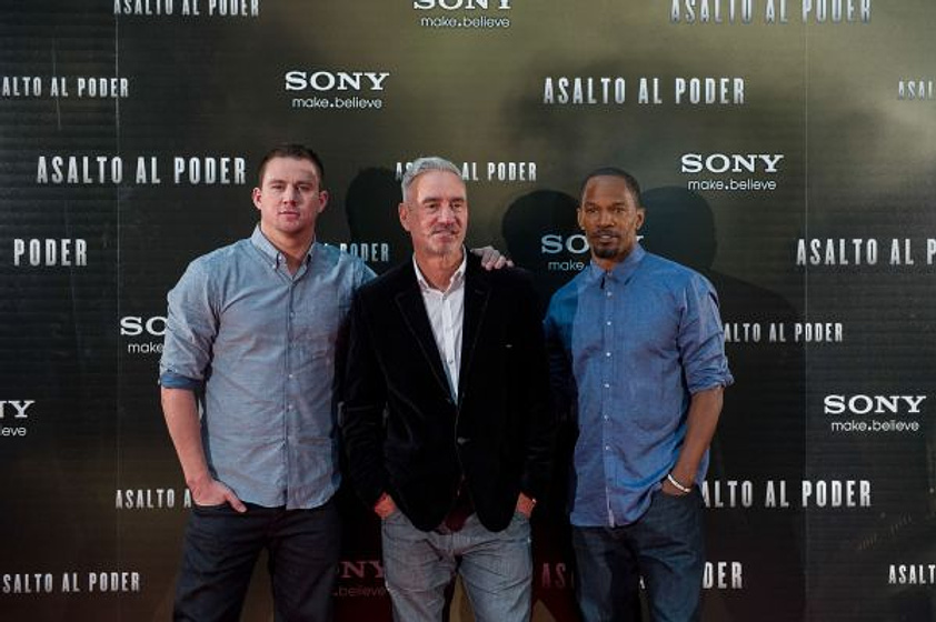 Jamie Foxx, Roland Emmerich y Channing Tatum en Asalto al Poder (Photocall en Madrid. Septiembre 2013)