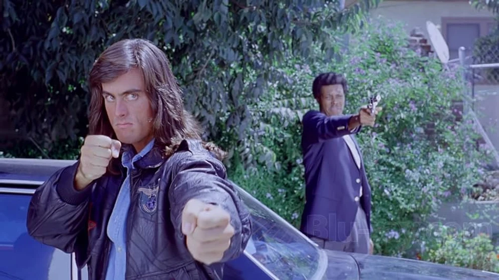 Mathew Karedas y Mark Frazer en samurai-cop