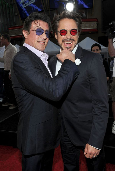 Sylvester Stallone y Robert Downey Jr. en Iron Man 2 (Premiere en Los Angeles. Abril 2010)