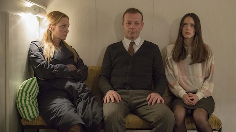 Uma Thurman, Hugo Speer y Stacy Martin en nymphomaniac-parte-1
