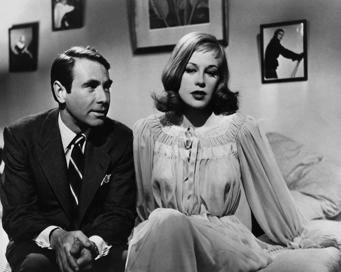Gary Merrill y Hildegard Knef en night-without-sleep